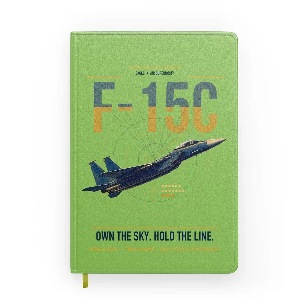 F-15C Eagle design on light green notebook