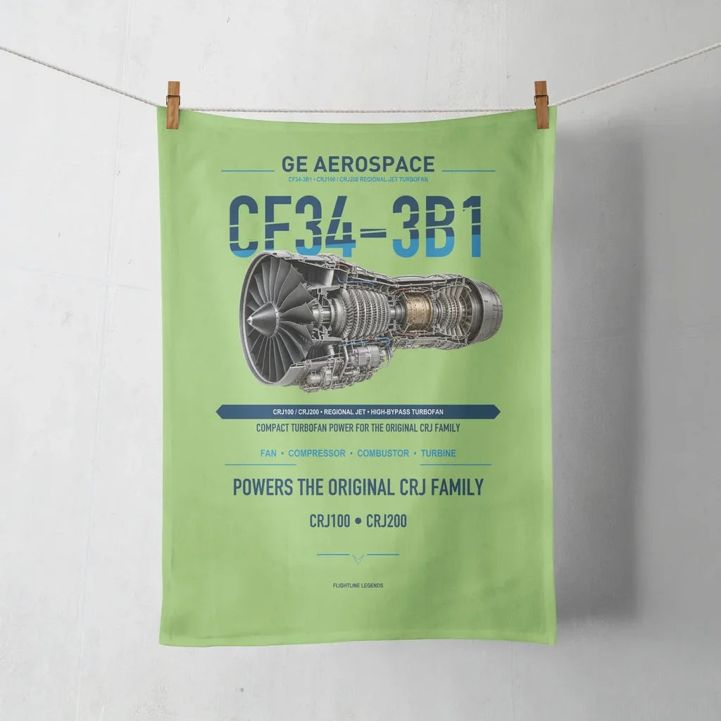 CF34-3B1 design on light green towel