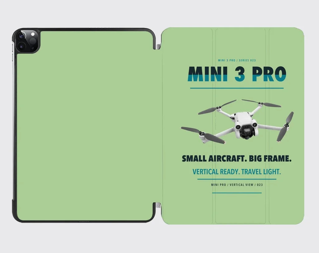 DJI Mini 3 Pro design on light green ipad tablet case