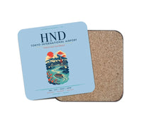 Thumbnail for Tokyo Haneda Airport (HND) design on light blue 1 piece coaster