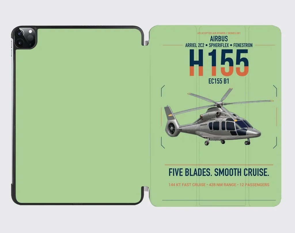 Airbus H155 EC155 B1 design on light green ipad tablet case