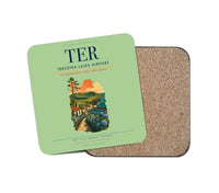 Thumbnail for Terceira Lajes Airport (TER) design on light green 1 piece coaster