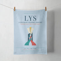 Thumbnail for Lyon-Saint Exupéry Airport (LYS) design on light blue towel