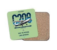 Thumbnail for Cessna 208 Caravan design on light green 1 piece coaster