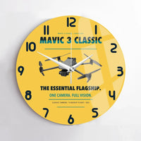 Thumbnail for DJI Mavic 3 Classic design on yellow no frame wall clock