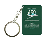 Thumbnail for Cessna Citation 650 - Citation III design on dark green designed key chain, double-side print