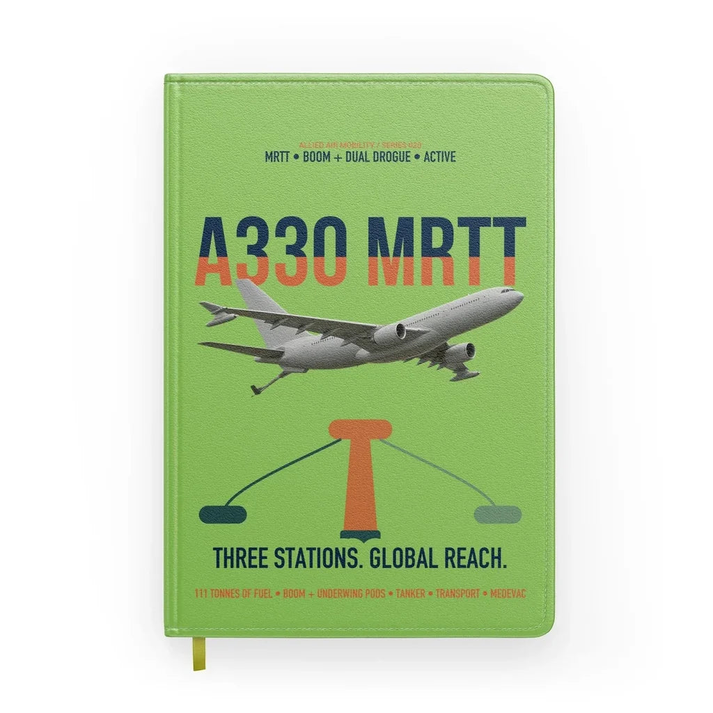 Airbus A330 MRTT design on light green notebook