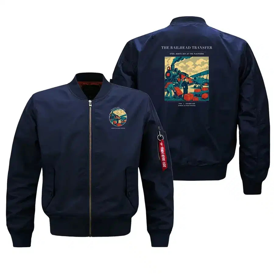 VINTAGE G4485 - The Railhead Transfer - Bomber Jacket design on blue