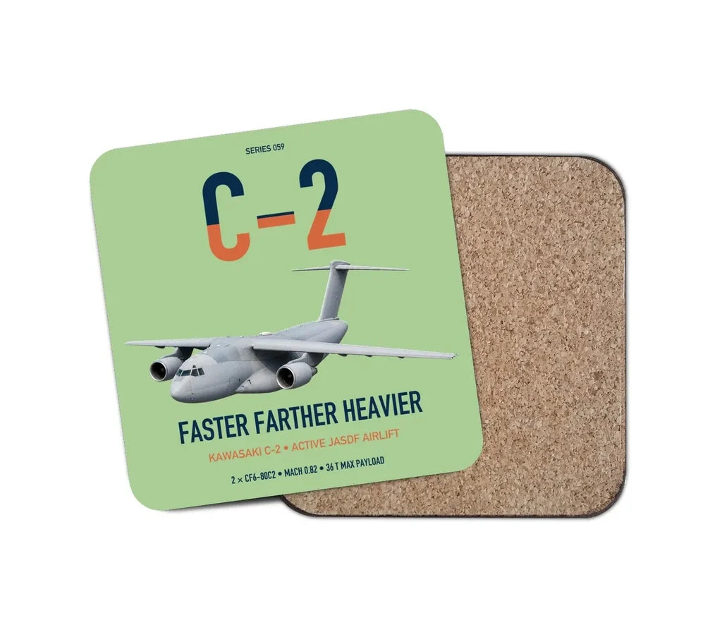 Kawasaki C-2 design on light green 1 piece coaster
