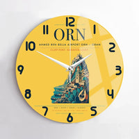 Thumbnail for Ahmed Ben Bella Airport (ORN) design on yellow no frame wall clock