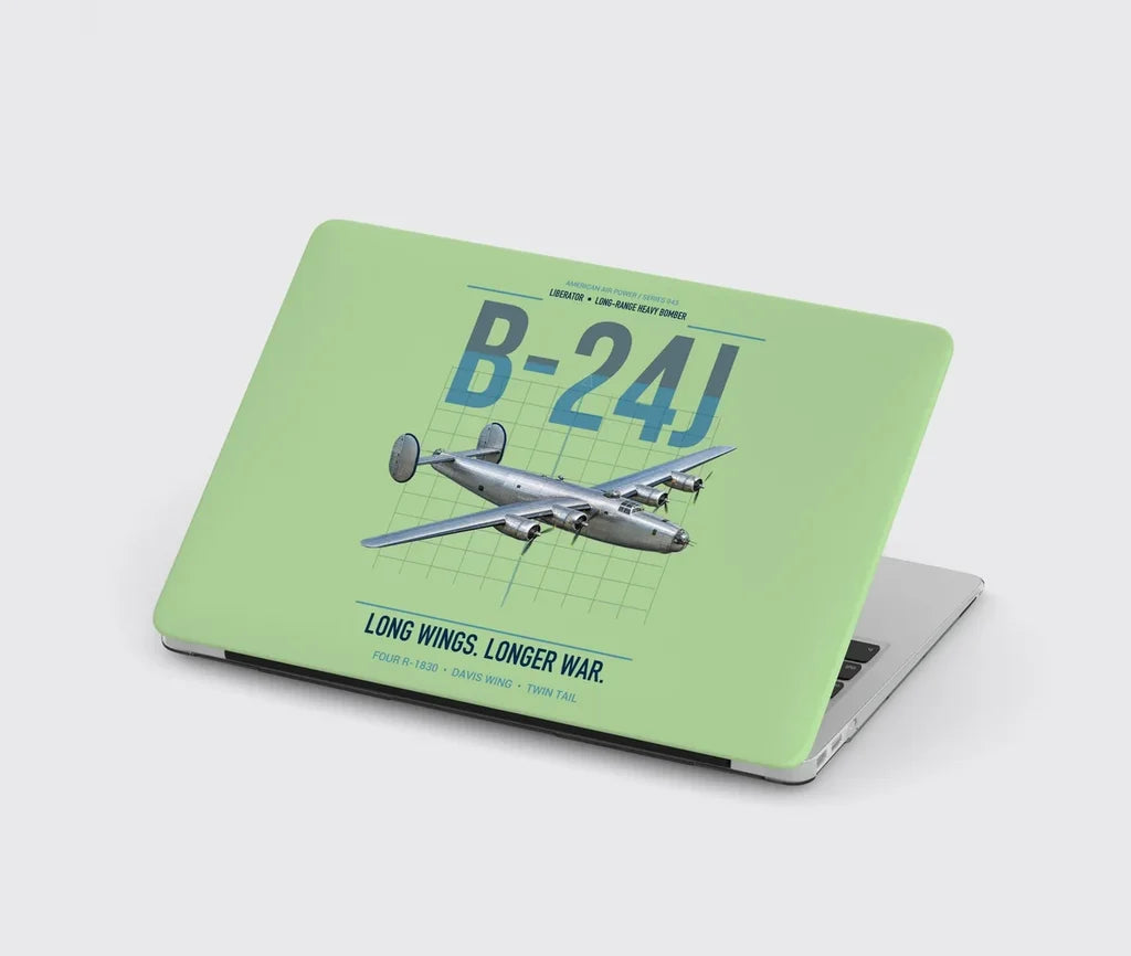 B-24J Liberator design on light green MacBook case