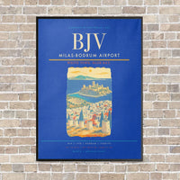 Thumbnail for Milas-Bodrum Airport BJV - Canvas Framed - Blue