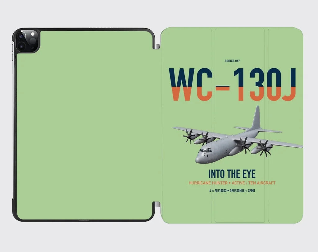 WC-130J Hurricane Hunter design on light green ipad tablet case