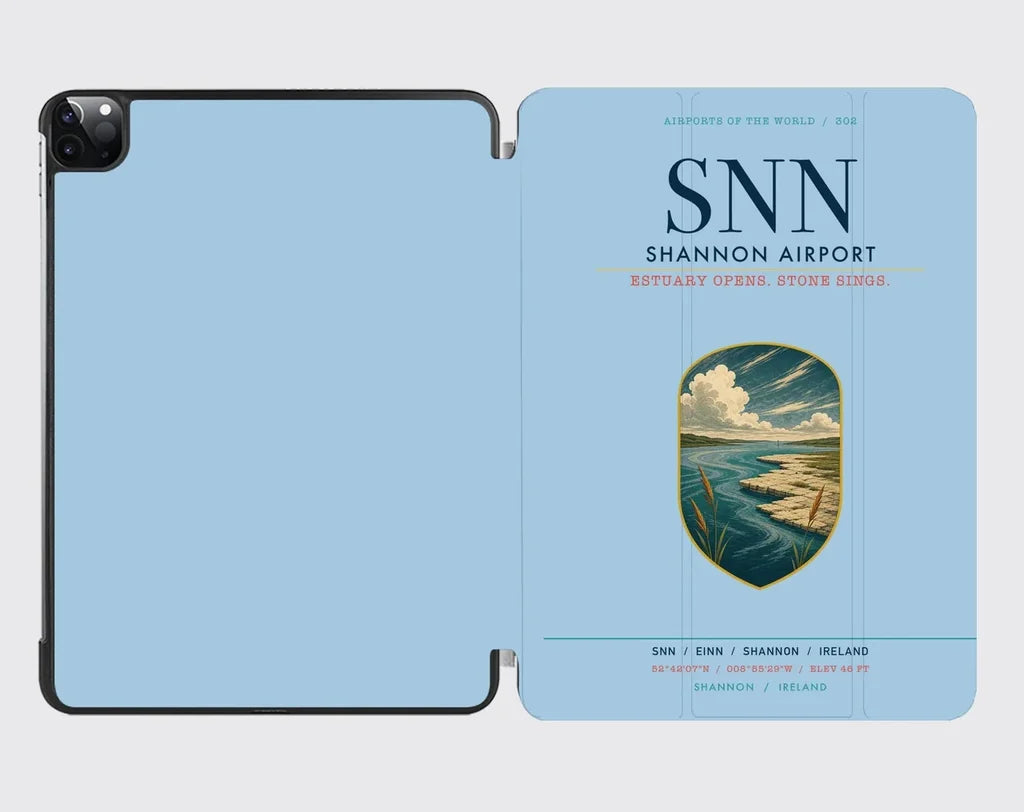 Shannon Airport (SNN) design on light blue ipad tablet case
