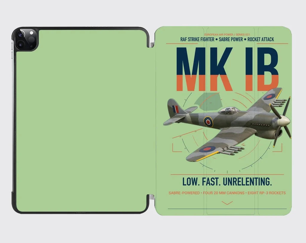 Hawker Typhoon Mk IB design on light green ipad tablet case