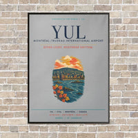 Thumbnail for Montréal–Trudeau International Airport YUL vertical canvas print - framed - light gray background