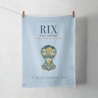 Thumbnail for Riga Airport (RIX) design on light blue towel