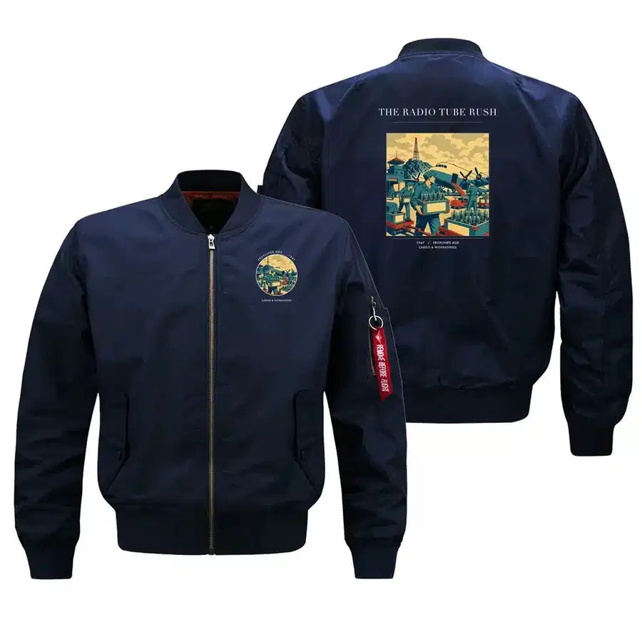VINTAGE G4414 - The Radio Tube Rush - Bomber Jacket design on blue