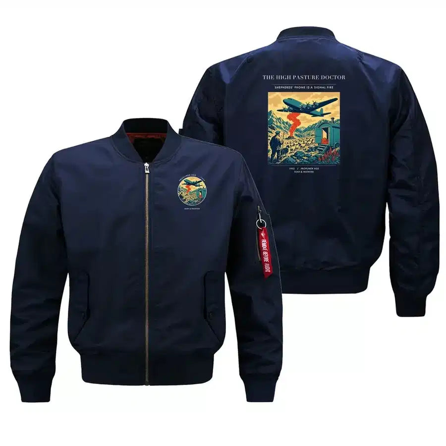 VINTAGE G4348 - The High Pasture Doctor - Bomber Jacket design on blue