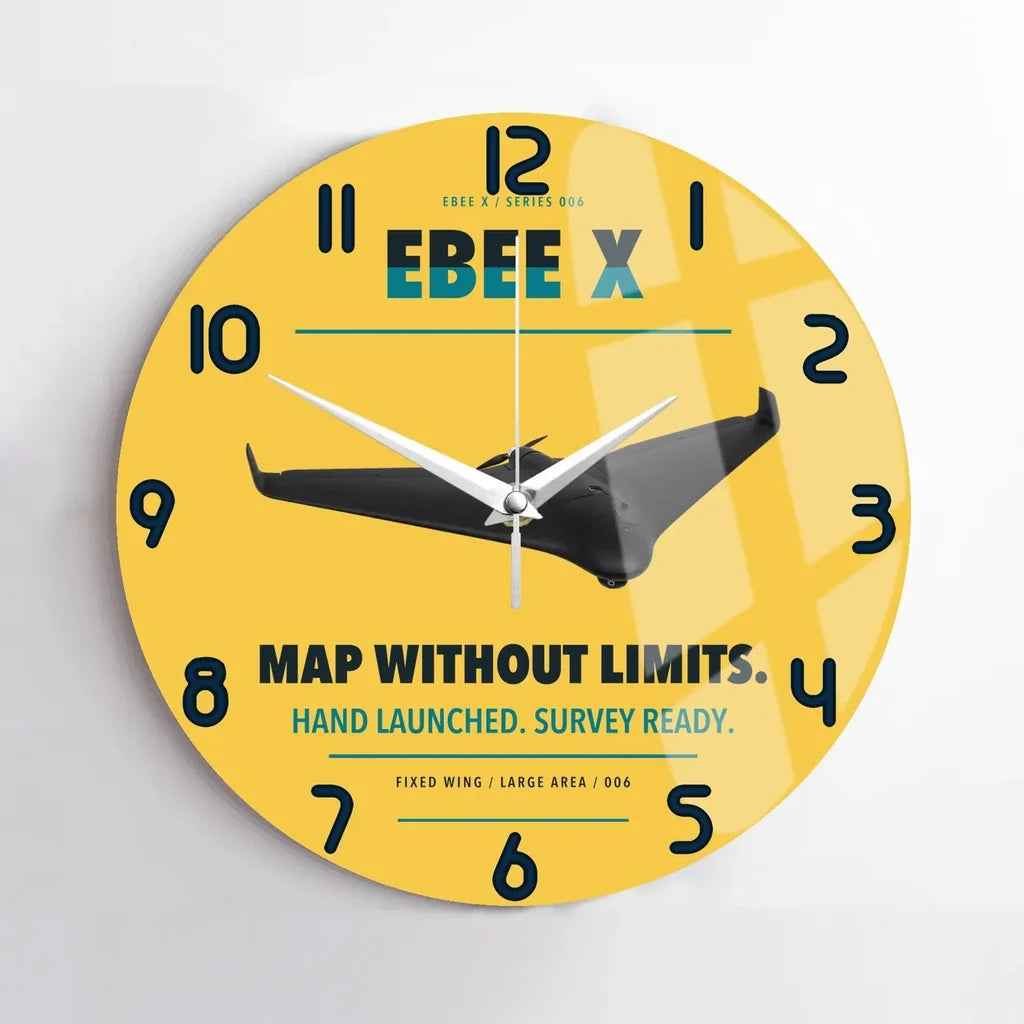 AgEagle eBee X design on yellow no frame wall clock
