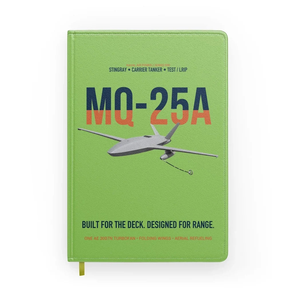 MQ-25A STINGRAY design on light green notebook