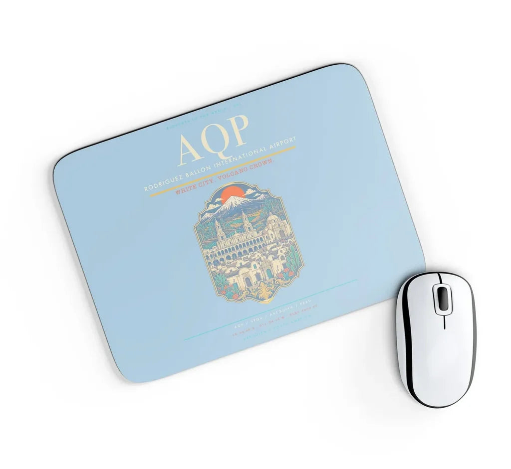 Rodriguez Ballon International Airport AQP Mouse-Pad Rectangle - Light Blue