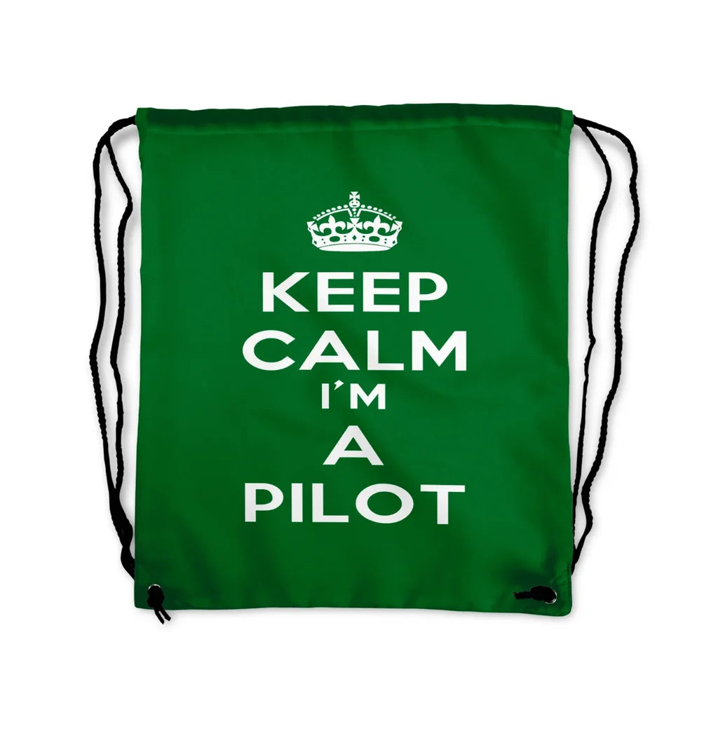 Keep Calm I'm A Pilot Drawstring Bag - view 4