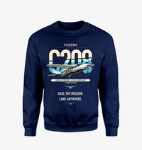 Thumbnail for Cessna 208 Caravan design on navy blue sweatshirt