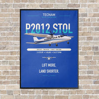 Thumbnail for Tecnam P2012 STOL vertical canvas print - framed - blue background