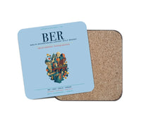 Thumbnail for Berlin Brandenburg Airport Willy Brandt (BER) design on light blue 1 piece coaster