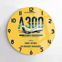 Thumbnail for Airbus A300-600R design on yellow no frame wall clock