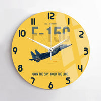 Thumbnail for F-15C Eagle design on yellow no frame wall clock