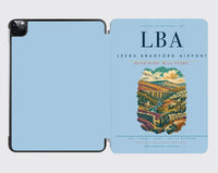 Thumbnail for Leeds Bradford Airport (LBA) design on light blue ipad tablet case