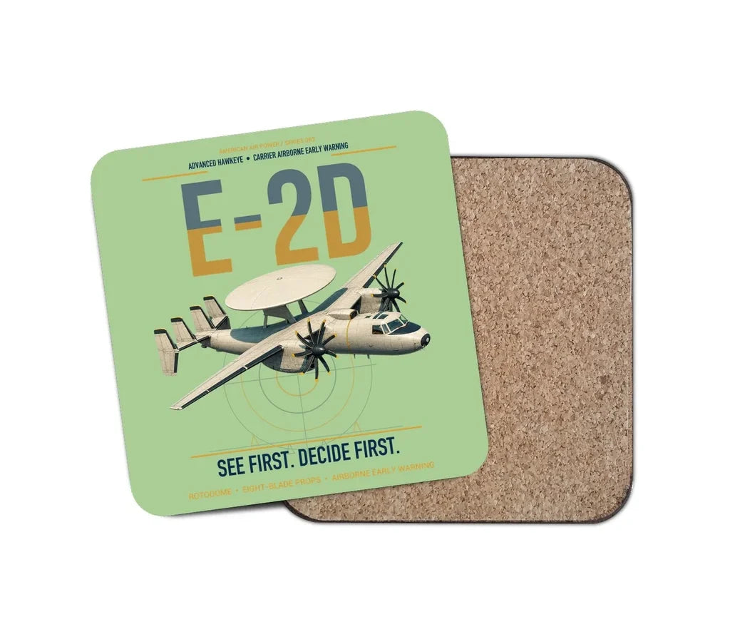 E-2D Advanced Hawkeye design on light green 1 piece coaster