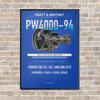 Thumbnail for PW4000-94 vertical canvas print - framed - blue background