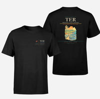 Thumbnail for Terceira Lajes Airport (TER) design printed on black double-side t-shirt