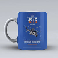 Thumbnail for Airbus H215 design on blue ceramic mug, double-side print