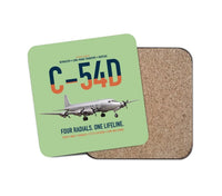 Thumbnail for C-54D Skymaster design on light green 1 piece coaster