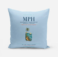 Thumbnail for Godofredo P. Ramos Airport Boracay Caticlan (MPH) design on light blue pillow