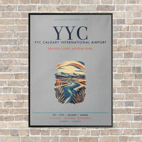 Thumbnail for YYC Calgary International Airport vertical canvas print - framed - light gray background