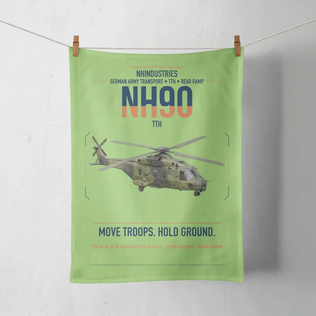 NHIndustries NH90 TTH design on light green towel