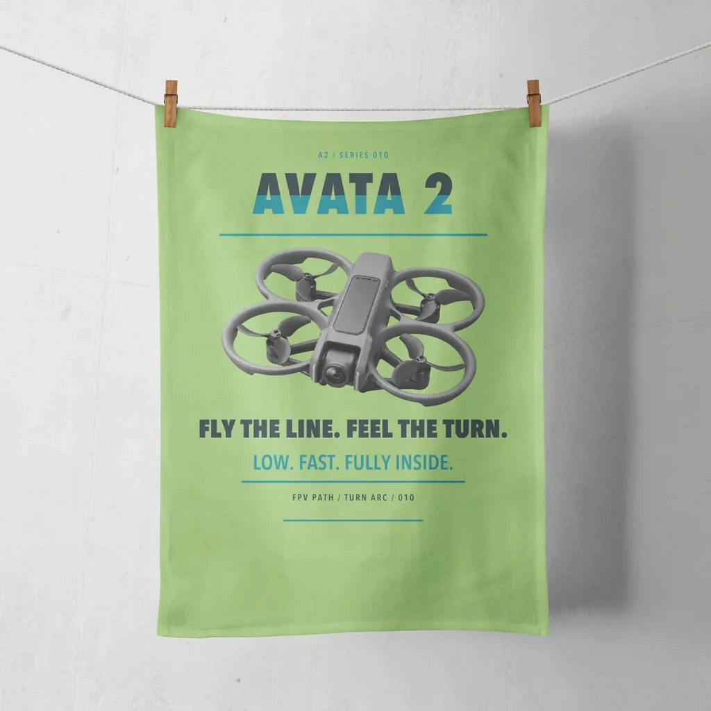 DJI Avata 2 design on light green towel