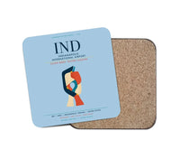 Thumbnail for Indianapolis International Airport (IND) design on light blue 1 piece coaster
