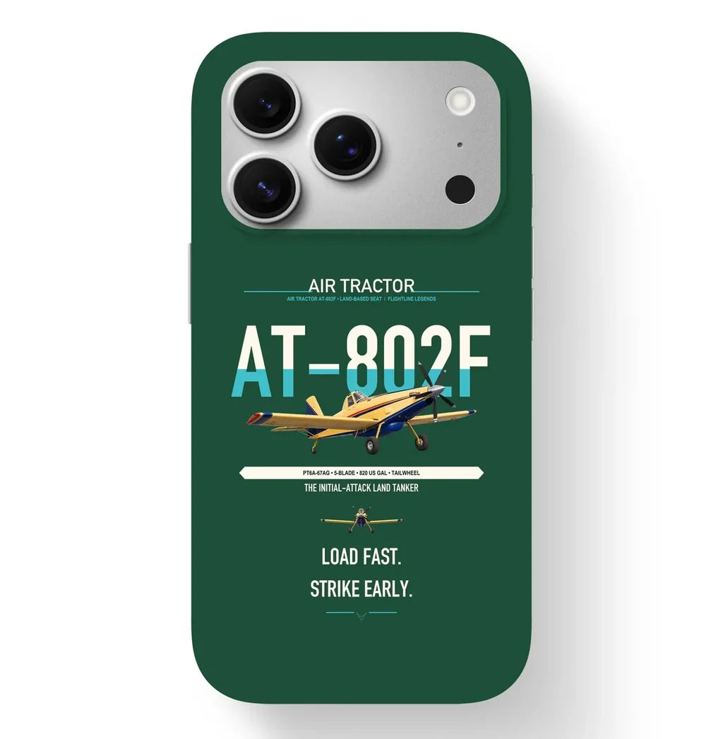 Air Tractor AT-802F design on dark green magsafe iphone case, for iPhone 17 Pro