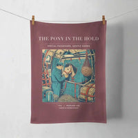 Thumbnail for VINTAGE G4235 - The Pony In The Hold - Designed Towels design on darkred