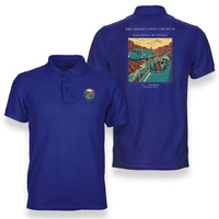Thumbnail for VINTAGE G4493 - The Observation Car Rival - Double-Side Polo T-Shirt design on blue