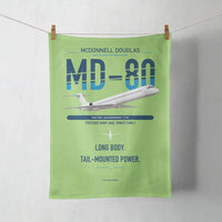 Thumbnail for McDonnell Douglas MD-80 design on light green towel