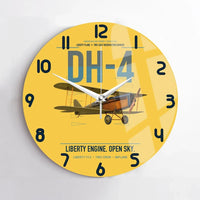 Thumbnail for Airco DH-4 Liberty Plane design on yellow no frame wall clock