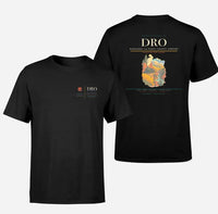 Thumbnail for Durango–La Plata County Airport (DRO) design printed on black double-side t-shirt