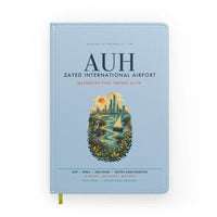 Thumbnail for Abu Dhabi Zayed International Airport (AUH) design on light blue notebook